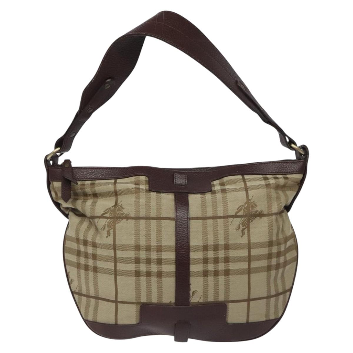 Burberry Nova Check Black Canvas Shoulder Bag ( )