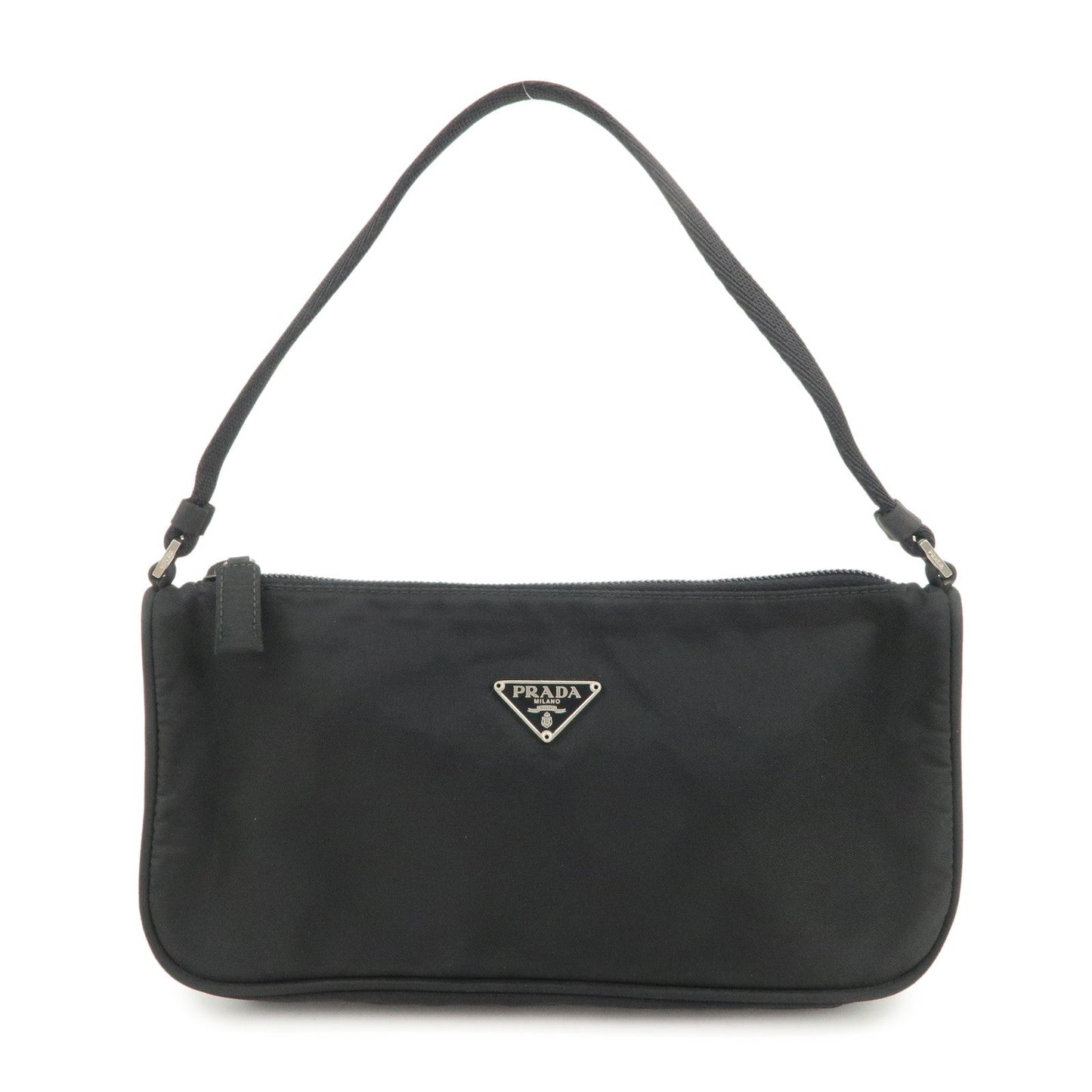 PRADA Triangle Logo Nylon Pouch Hand Bag Cosmetic Pouch Purse MV633