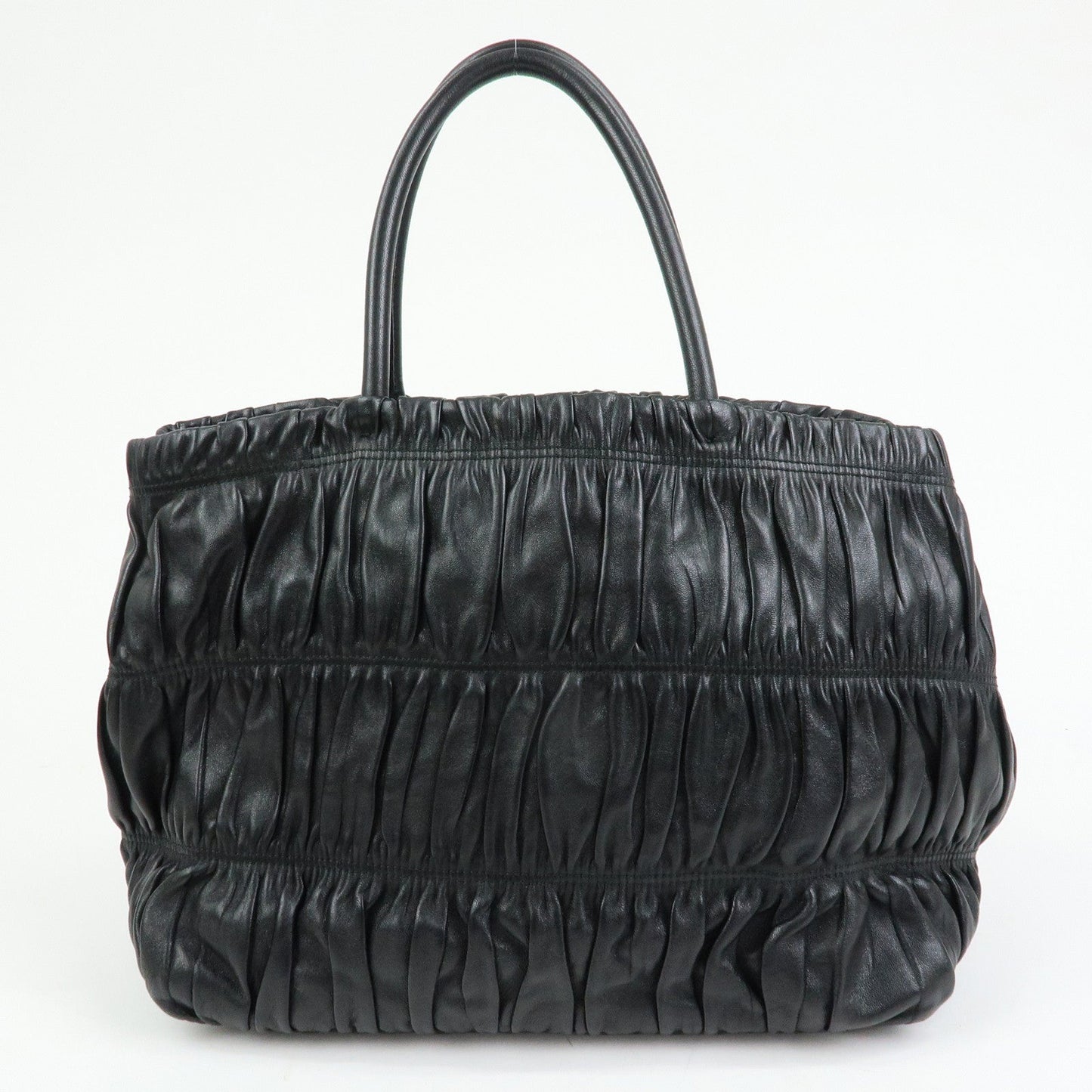 PRADA Ribbon Nappa Gaufure Leather 2Way Bag Black BN1932