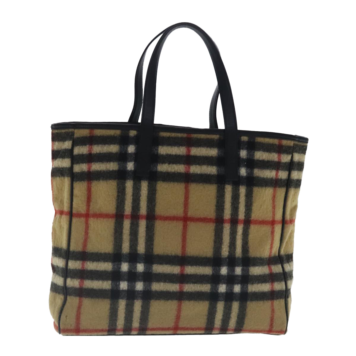 Burberry Nova Check Beige Wool Tote Bag ( )