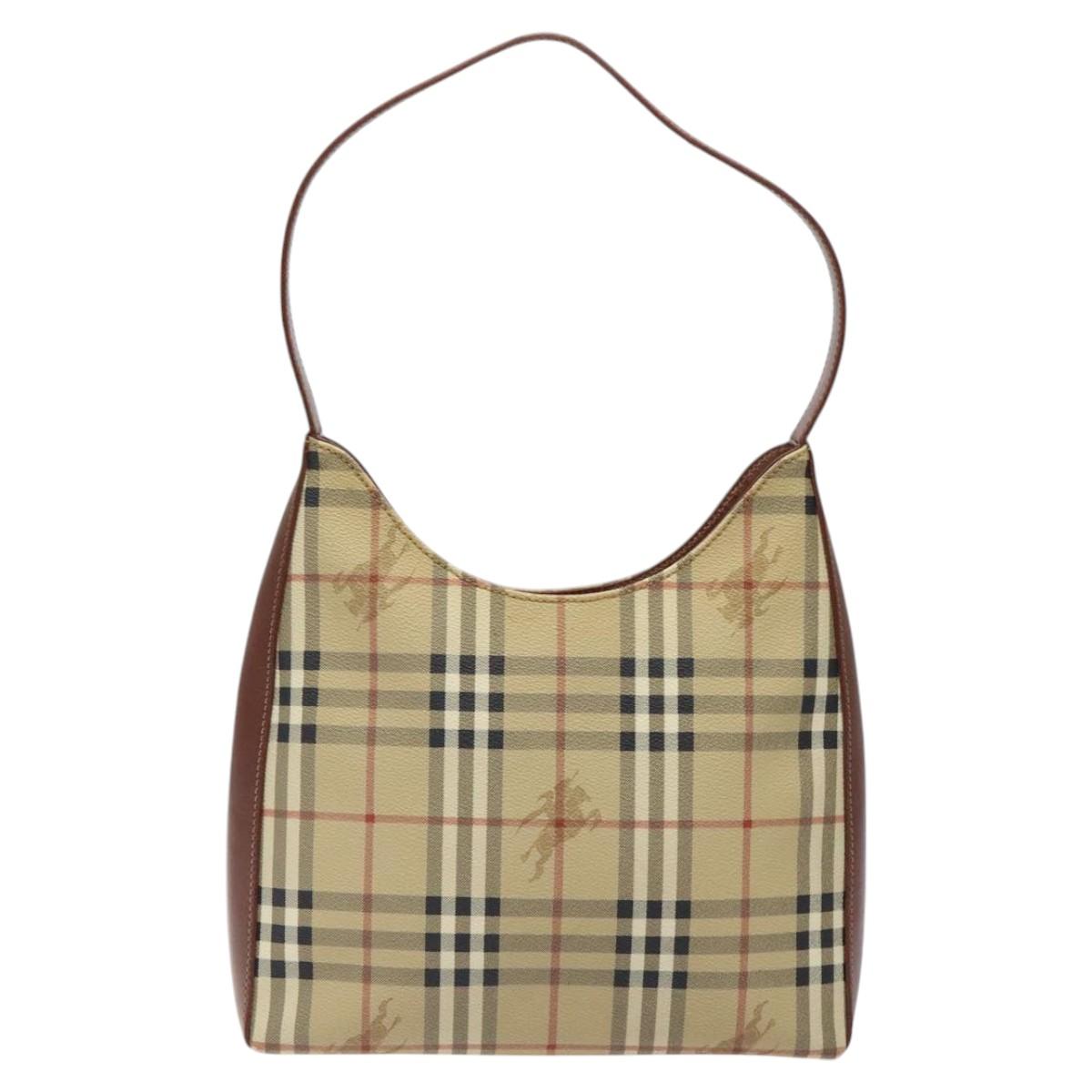 Burberry Haymarket Beige Canvas Shoulder Bag ( )