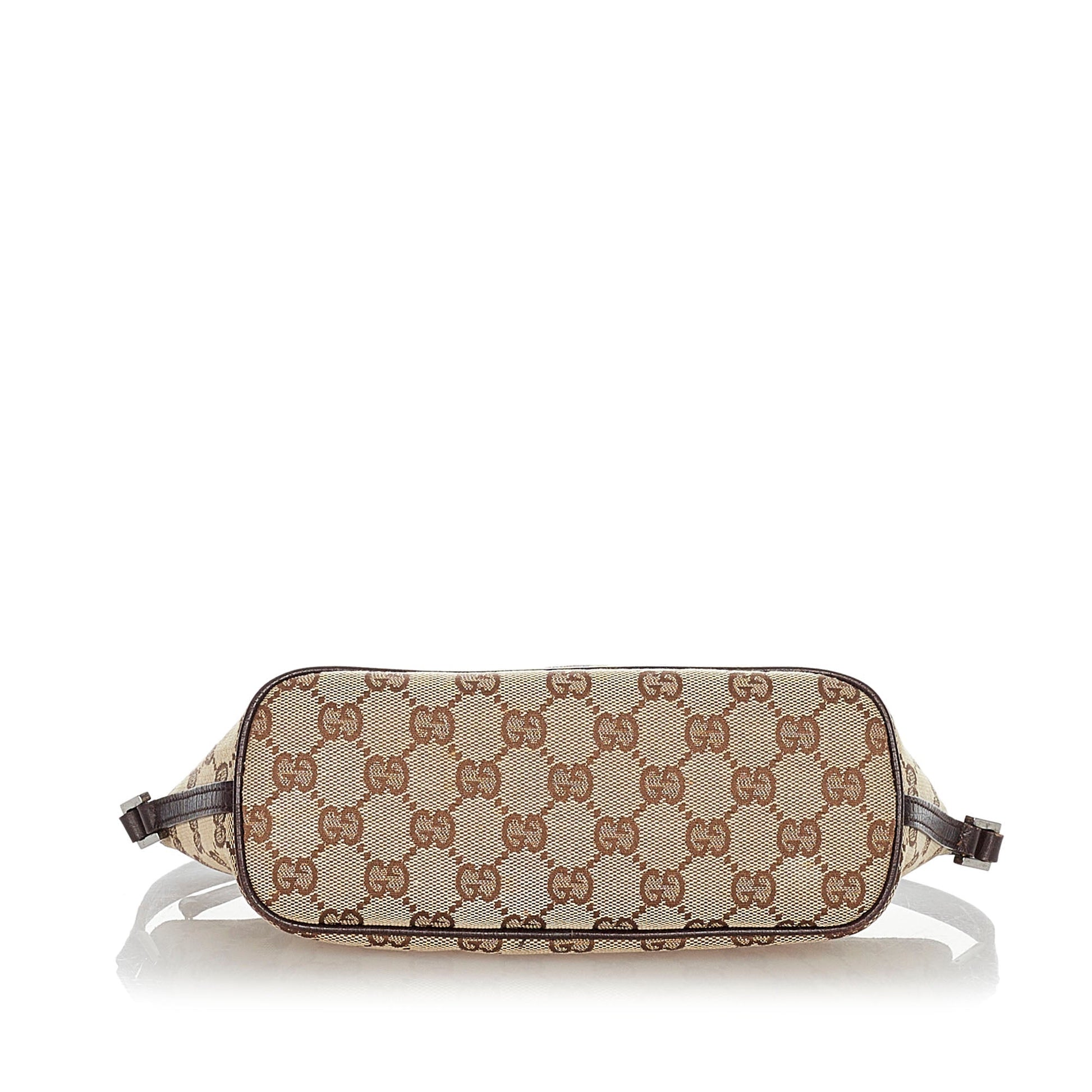 Gucci Baguette Leather Canvas Shoulder Bag
