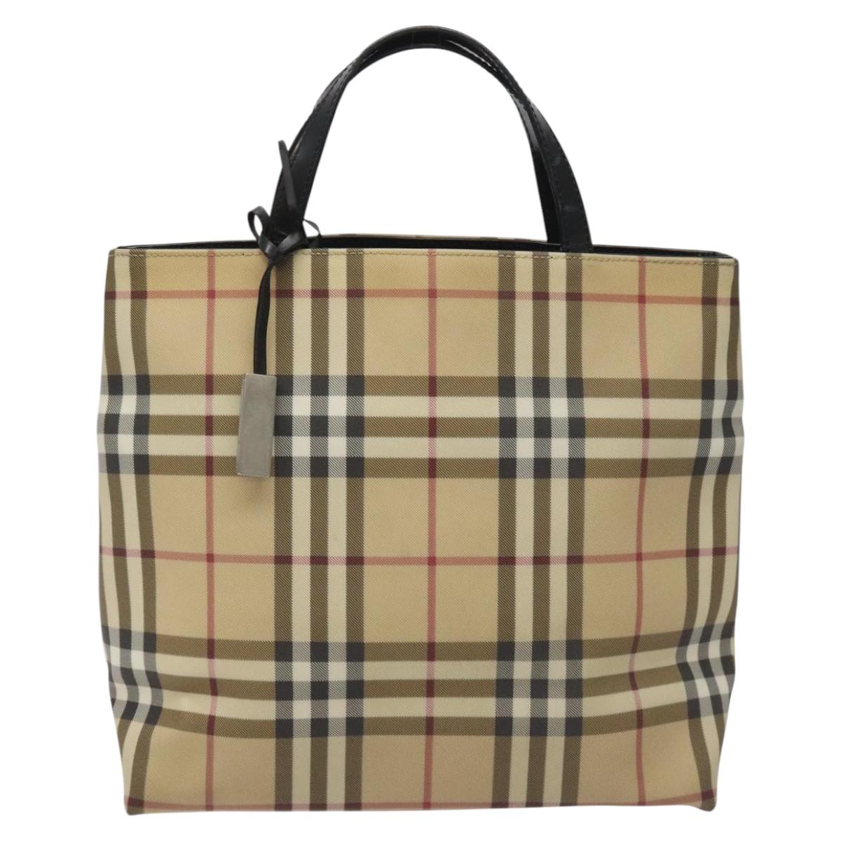 Burberry Nova Check Beige Canvas Handbag ( )