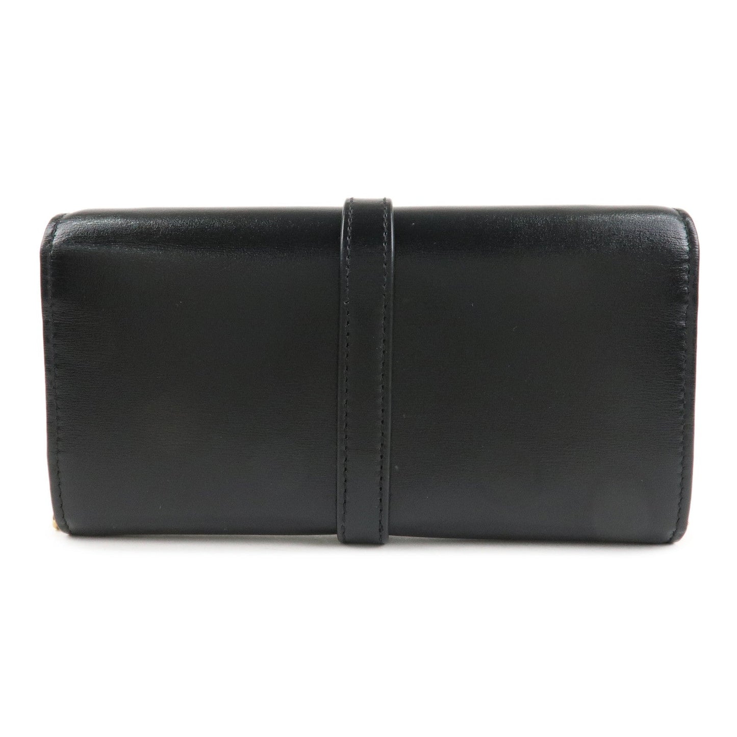 GUCCI Jackie 1961 Leather Chain Wallet WOC Black Gold 652681