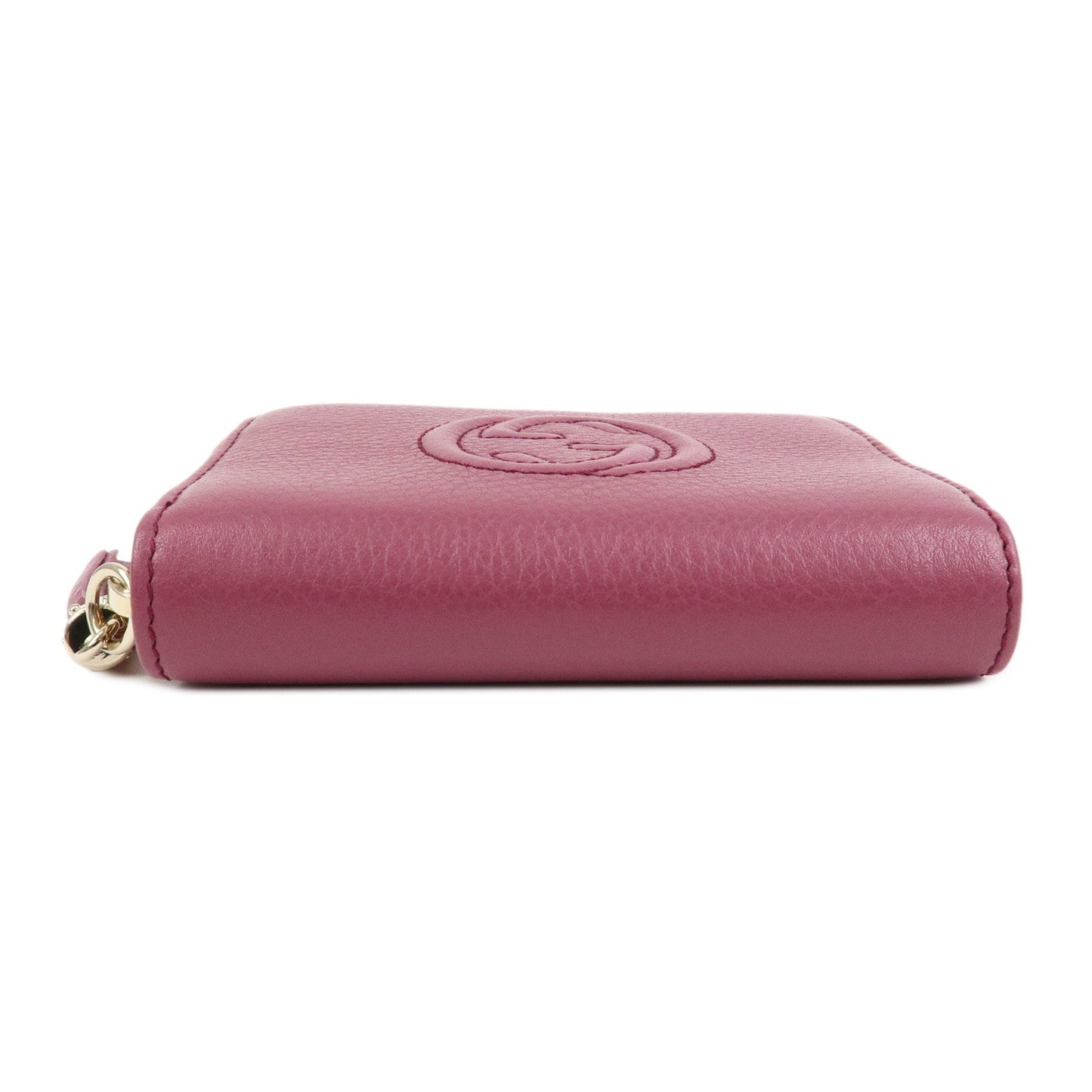 GUCCI SOHO Leather Round Zippy Compact Wallet Purple 351484