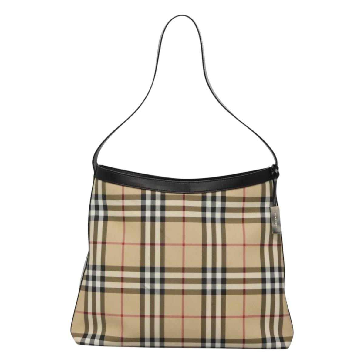 Burberry Nova Check Beige Canvas Shoulder Bag ( )
