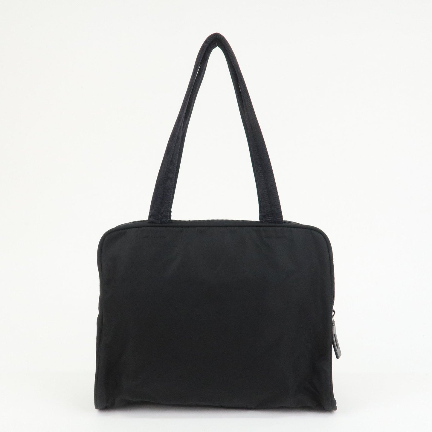 PRADA Triangle Logo Nylon Leather Shoulder Bag Hand Bag Black