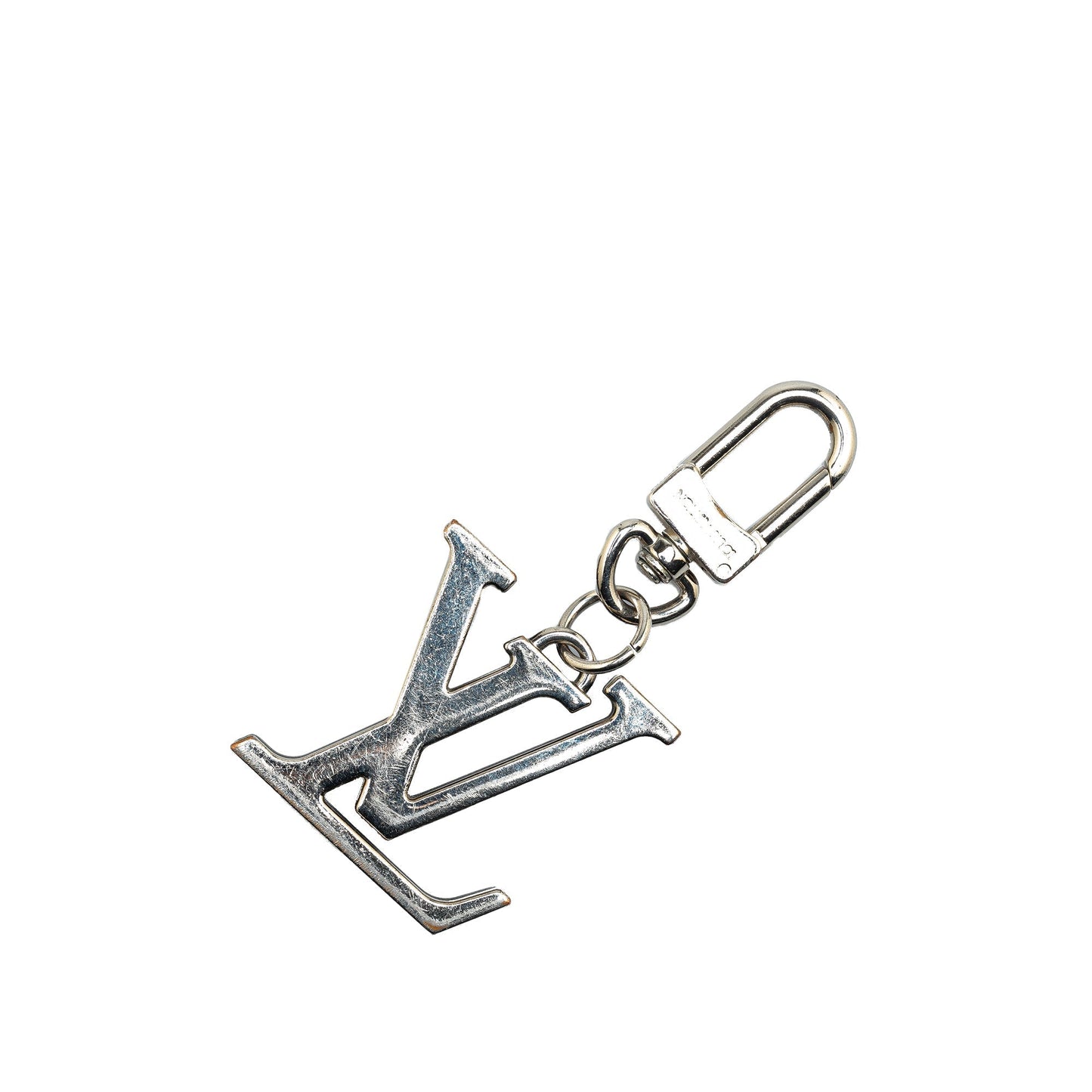 Silver Louis Vuitton Brass LV Initials Key Holder