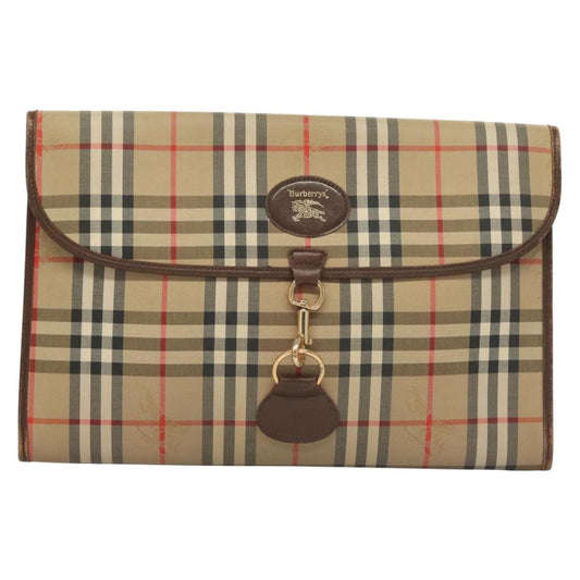 Burberry Nova Check Beige Canvas Clutch Bag ( )