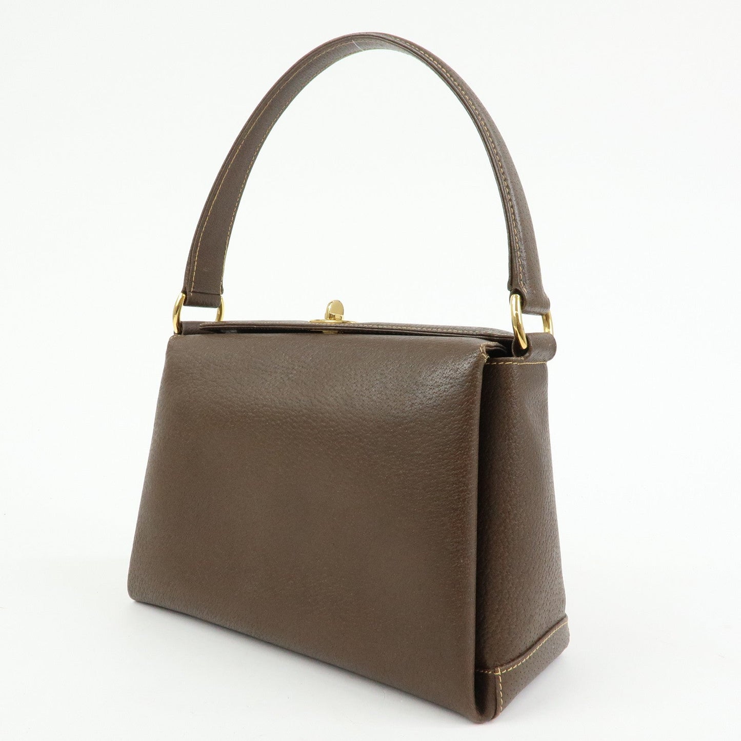 GUCCI Old Gucci Leather Hand Bag Brown 000?406?0025