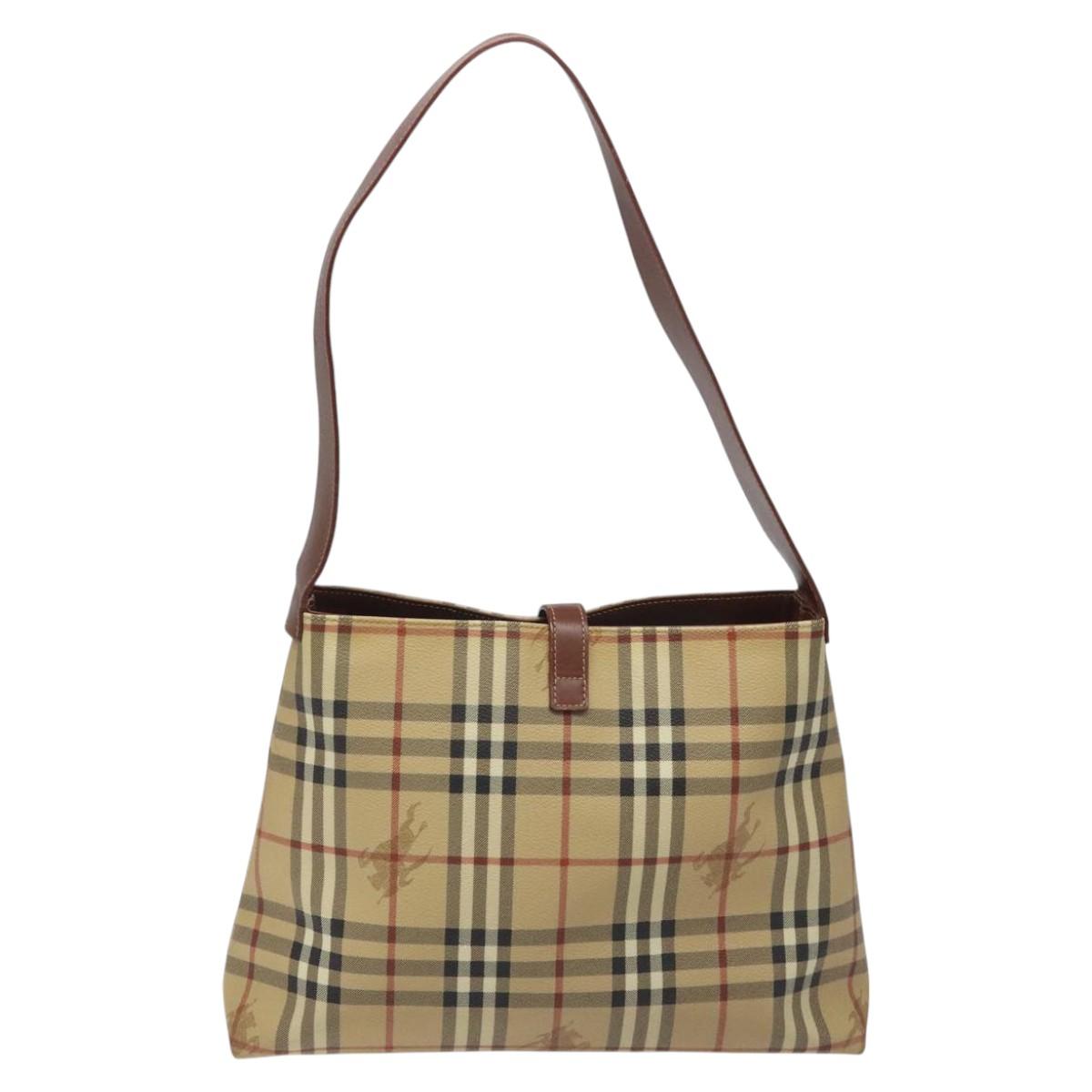 Burberry Nova Check Beige Canvas Shoulder Bag ( )