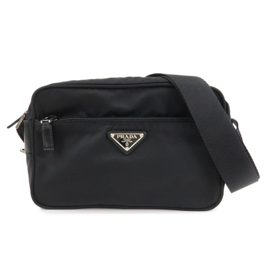 PPRADA Triangle Logo Nylon Leather Shoulder Bag NERO Black BT0166