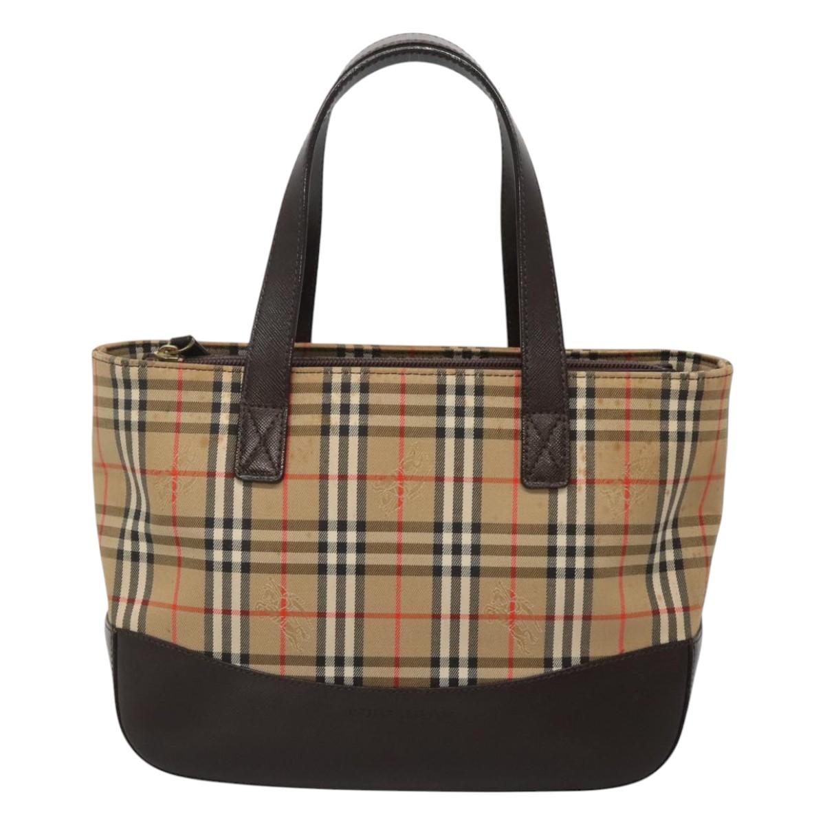 Burberry Nova Check Beige Canvas Handbag ( )