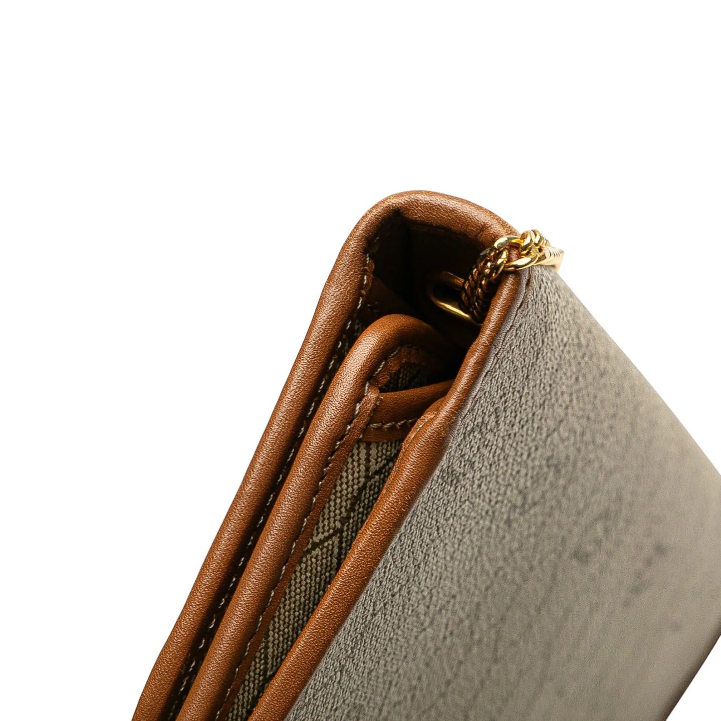 Brown Dior Honeycomb Coated Canvas Chain Shoulder Bag