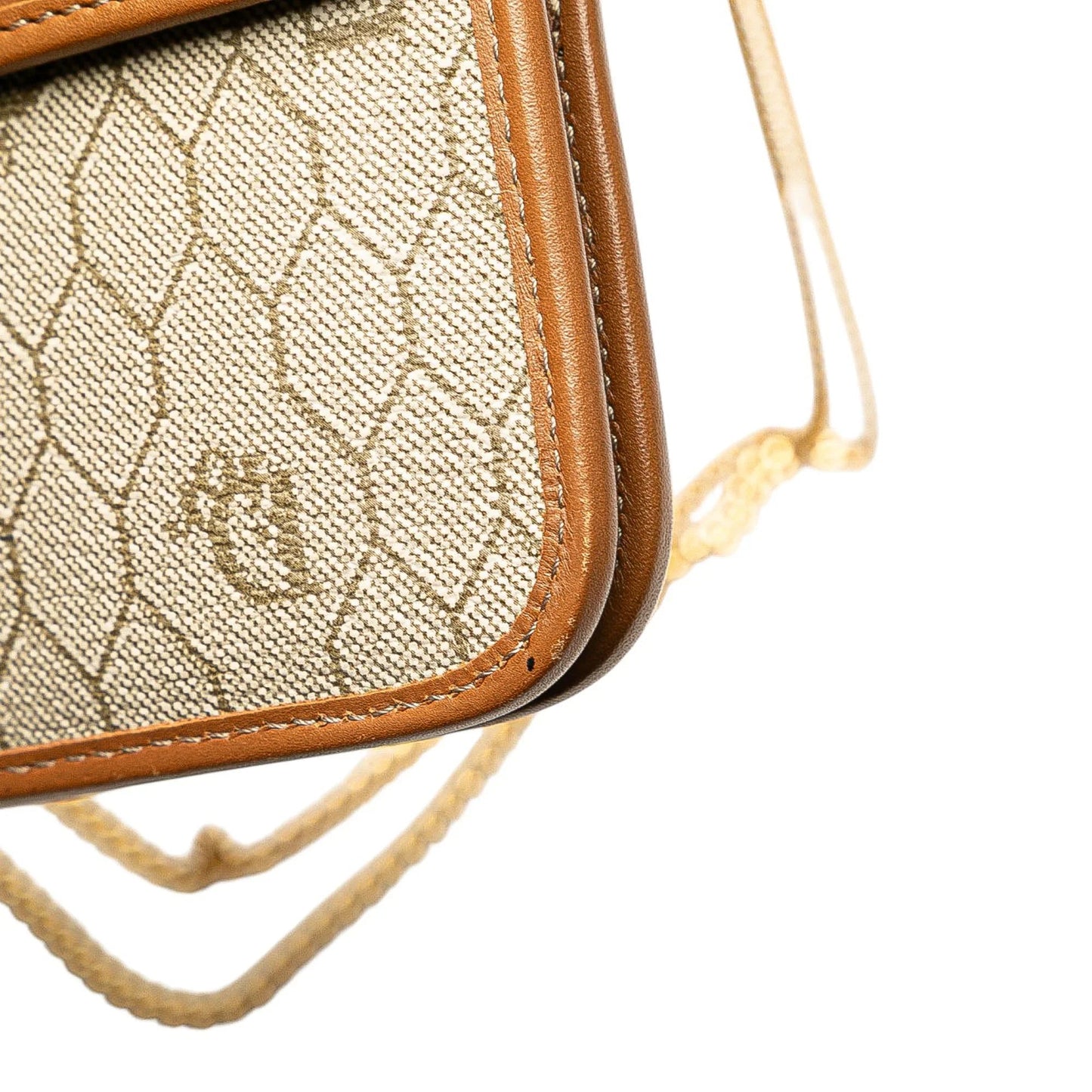 Brown Dior Honeycomb Coated Canvas Chain Shoulder Bag