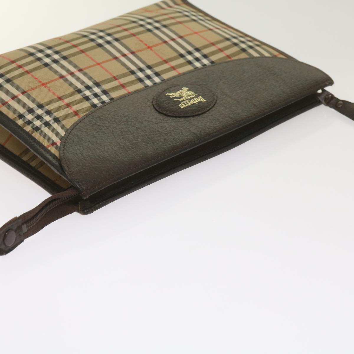 Burberry Nova Check Beige Canvas Clutch Bag ( )