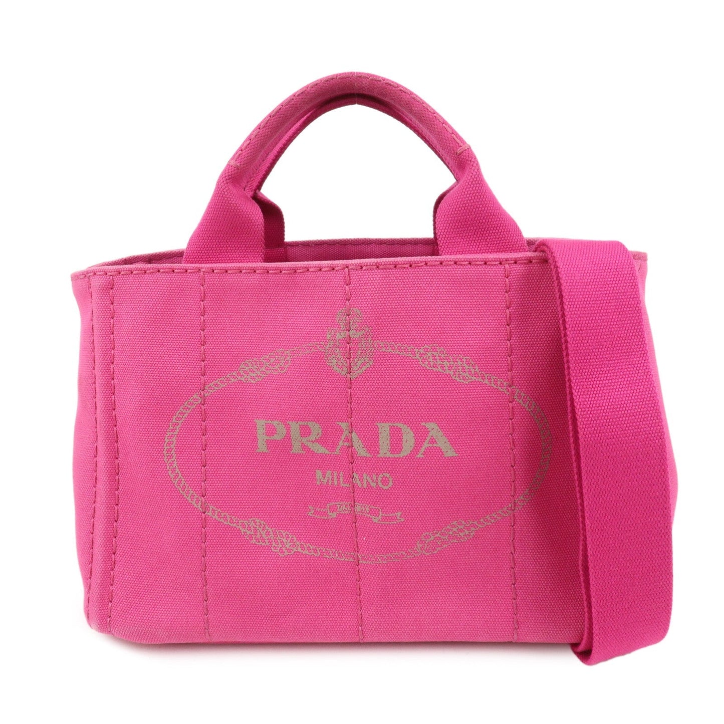 PRADA Canvas Canapa Mini 2Way Bag Hand Shoulder Bag Pink B2439G