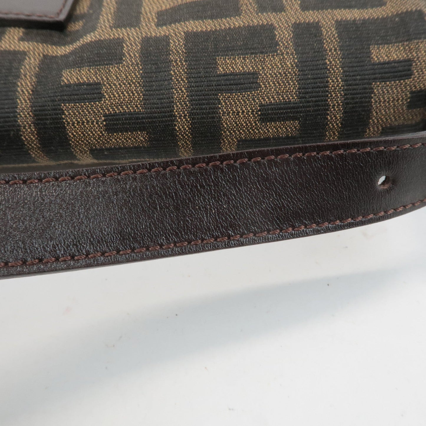 FENDI Zucca Mamma Baguette Canvas Shoulder Bag 26424 Brown Black