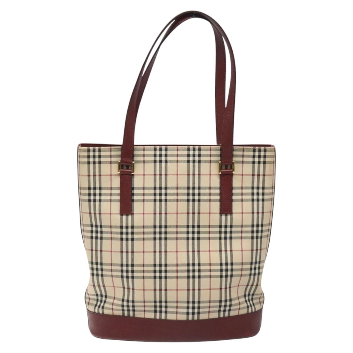 Burberry Nova Check Beige Canvas Tote Bag ( )