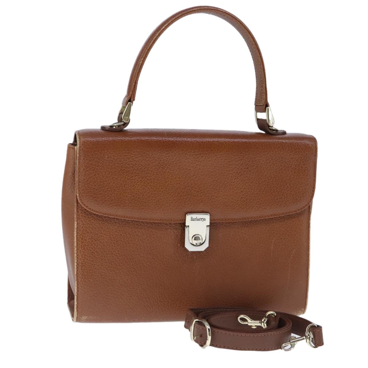 Burberry Nova Check Brown Leather Handbag ( )