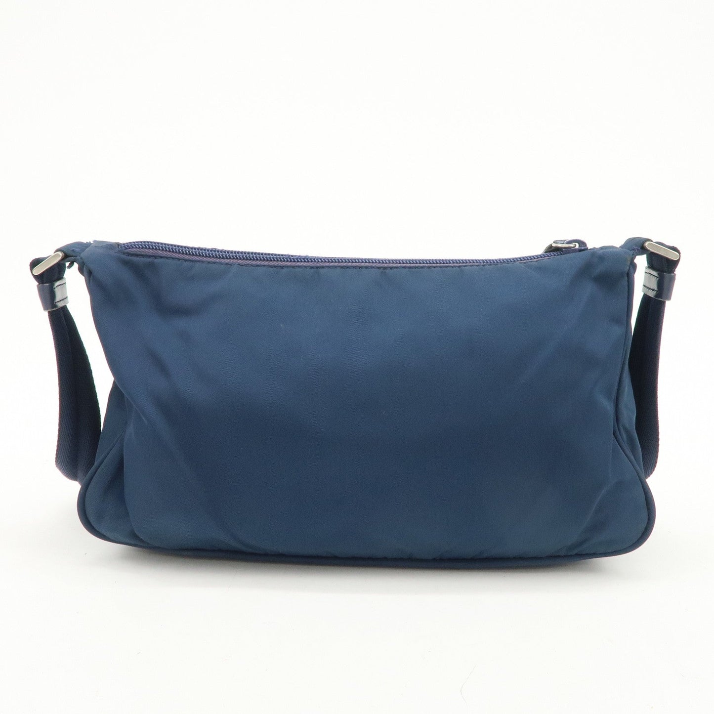 PRADA Triangle Logo Nylon Leather Shoulder Bag Crossbody Bag Navy