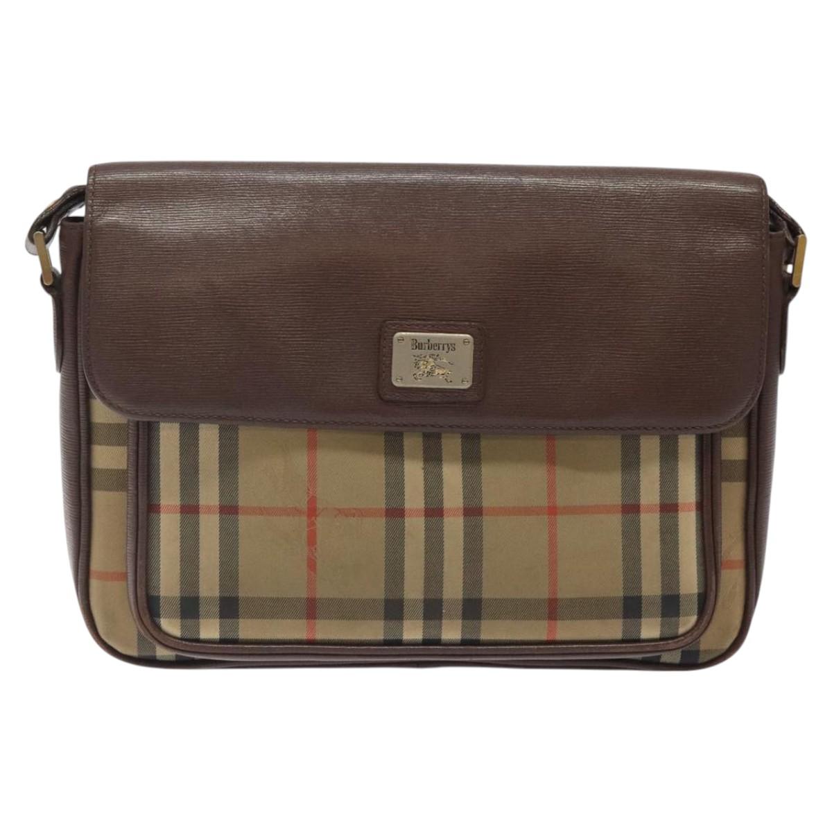 Burberry Nova Check Beige Canvas Shoulder Bag ( )
