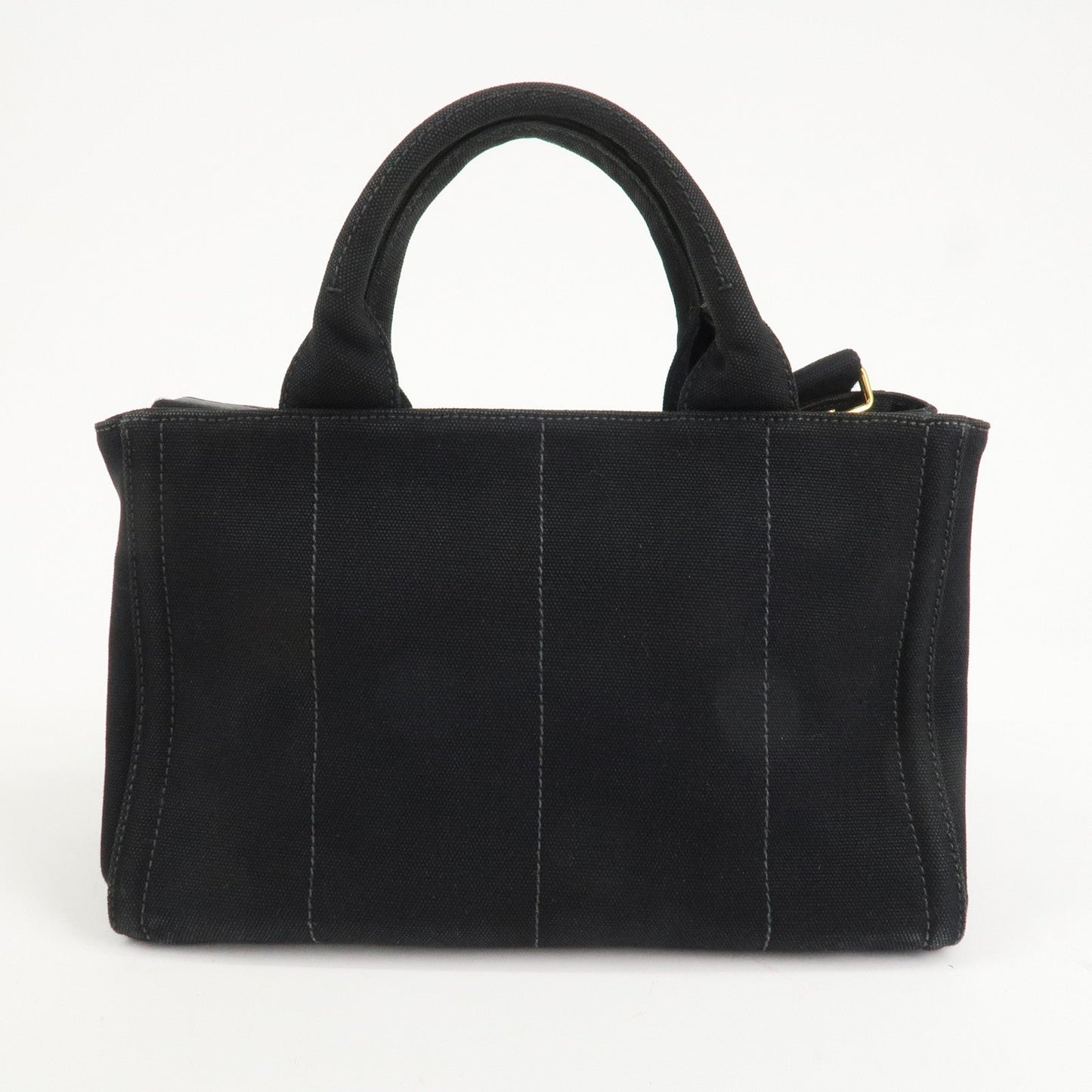 PRADA Canapa Mini Canvas 2Way Hand Bag Tote Bag Black 1BG439