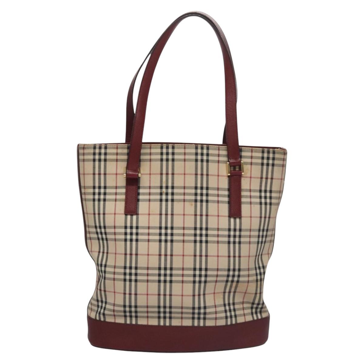 Burberry Nova Check Beige Canvas Tote Bag ( )