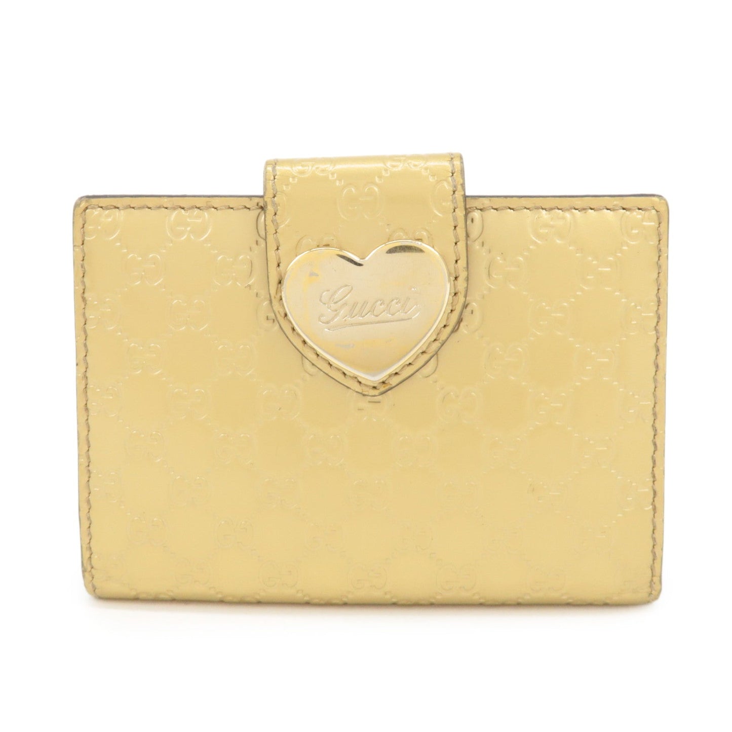 GUCCI Micro Guccissima Leather Card Case Gold 224261
