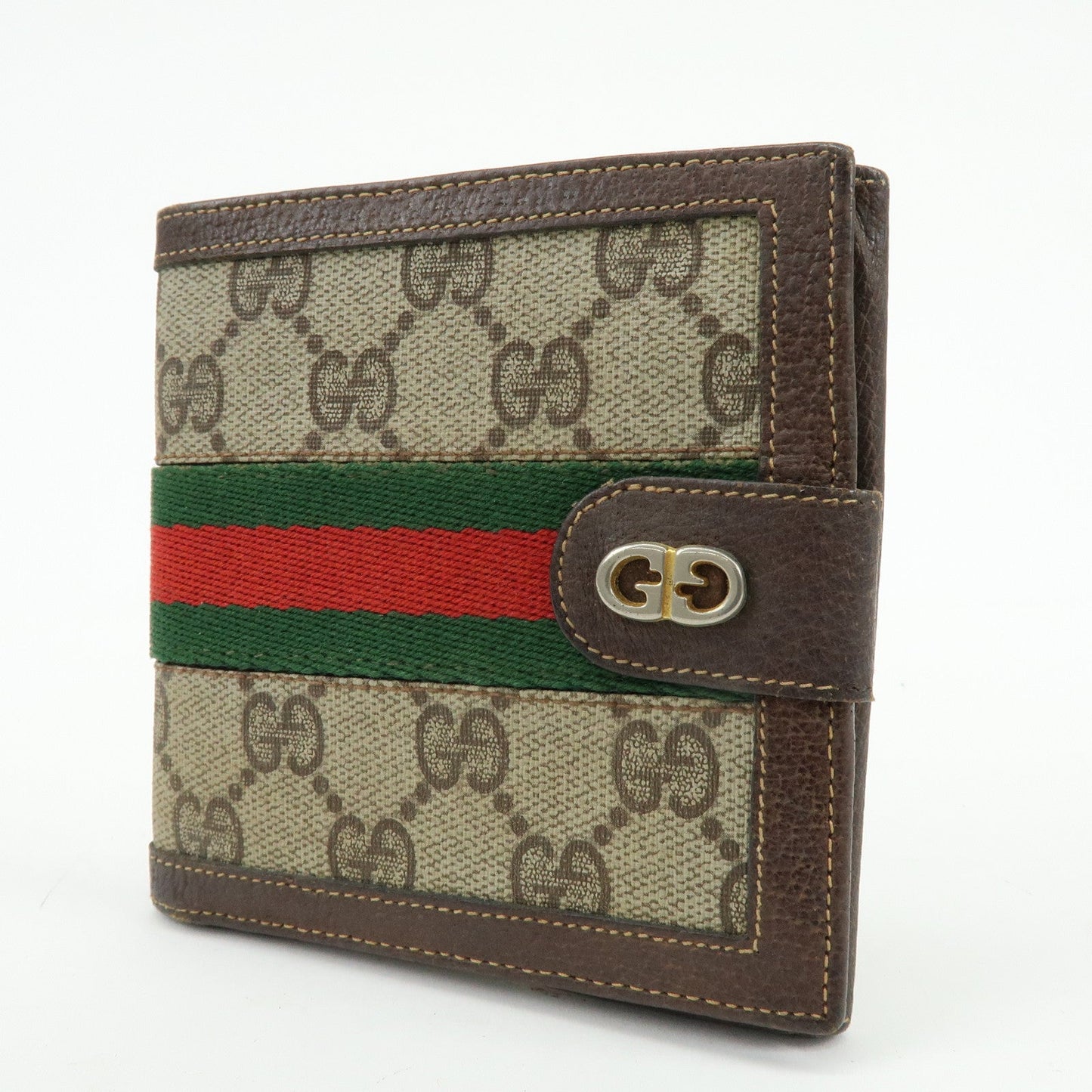 GUCCI Sherry Set of 3 Canvas Leather Long Compact Wallet Beige