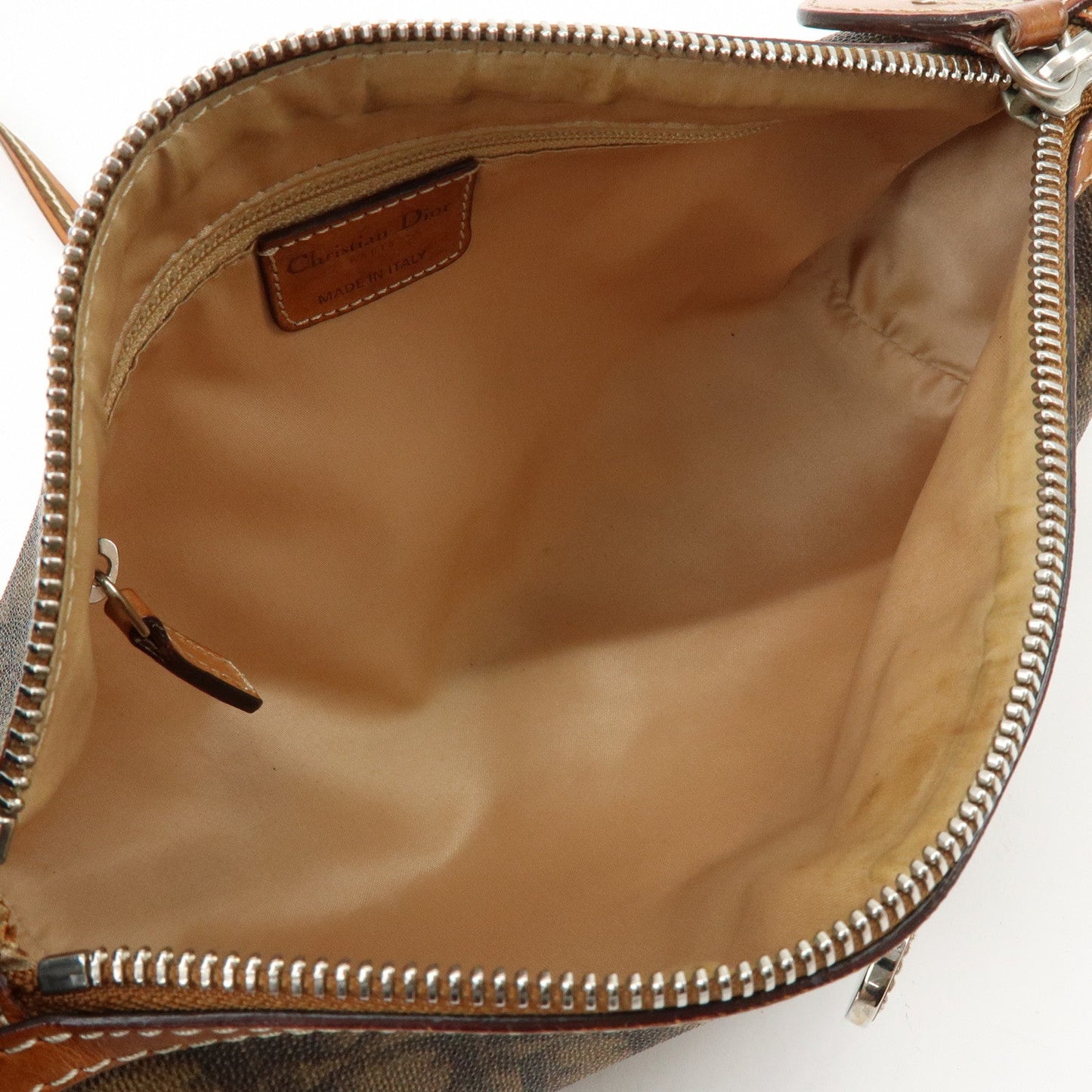 Christian Dior Romantic Trotter PVC Leather Shoulder Bag Brown