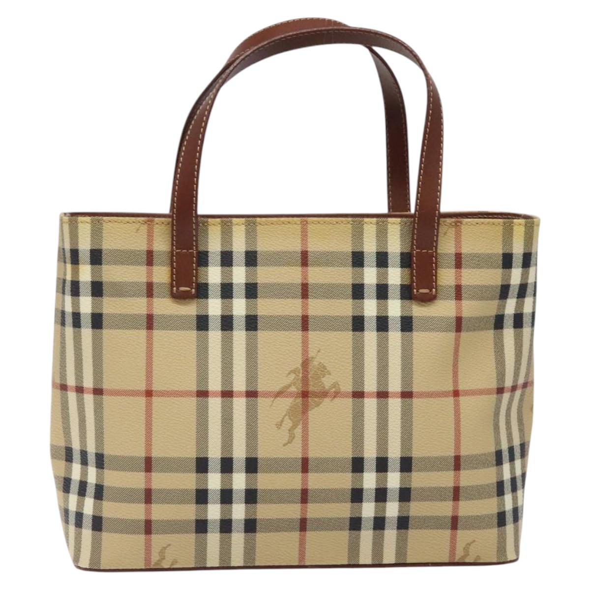 Burberry Haymarket Beige Canvas Handbag ( )
