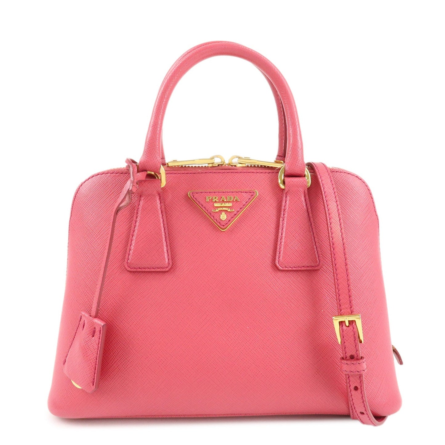 PRADA Promenade Small Saffiano Leather 2Way Bag Hand Bag Pink BL0838