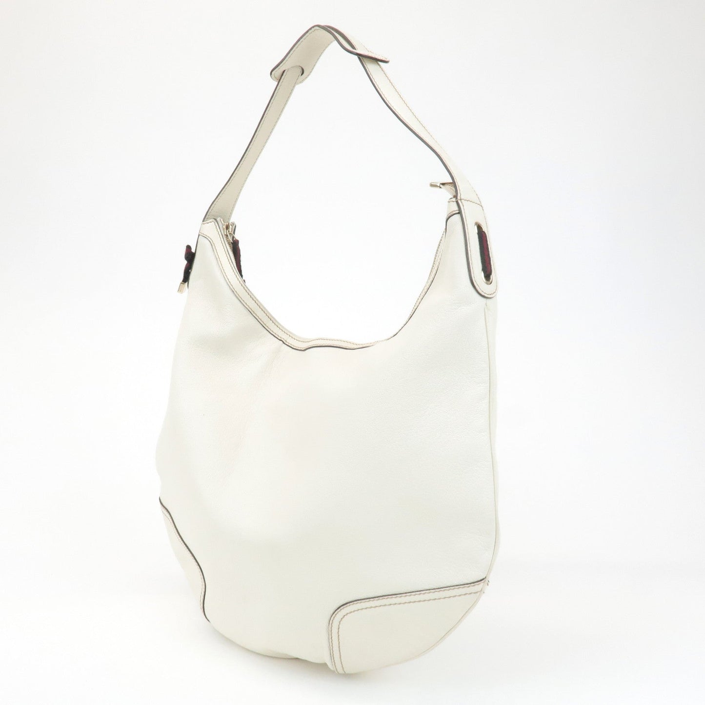 GUCCI Sherry Princy Leather Shoulder Bag White 162882