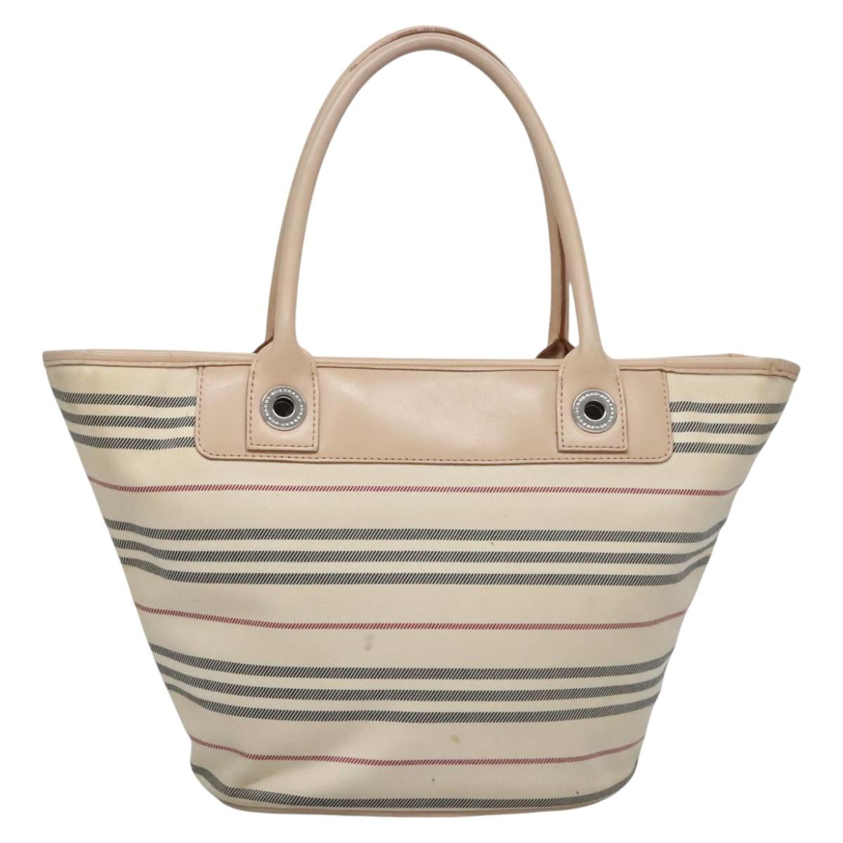 Burberry Stripe Beige Canvas Handbag ( )
