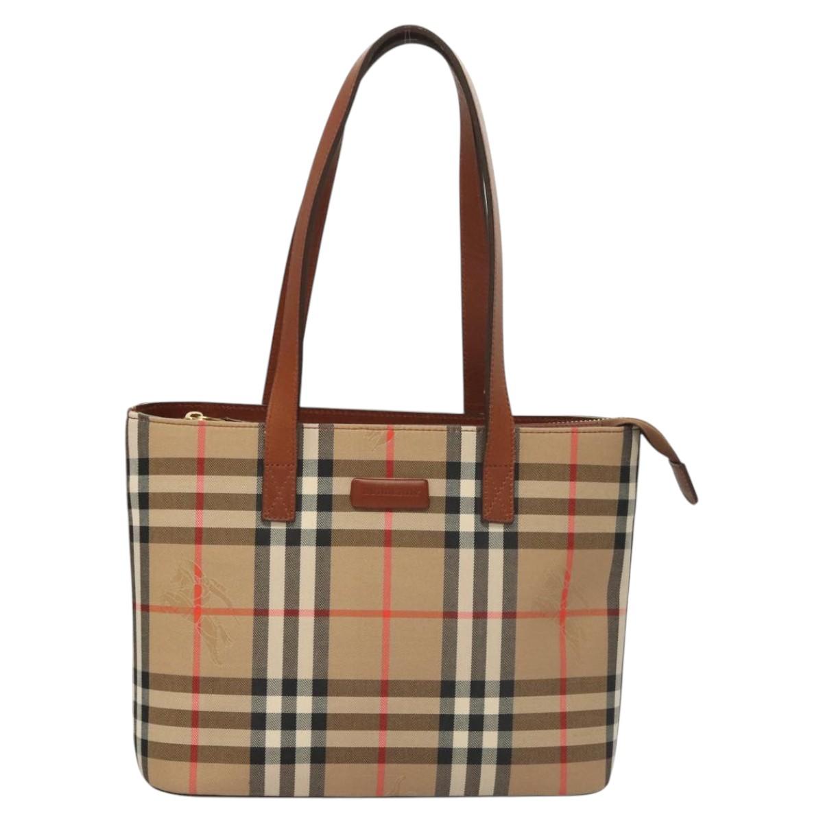 Burberry Nova Check Beige Canvas Tote Bag ( )