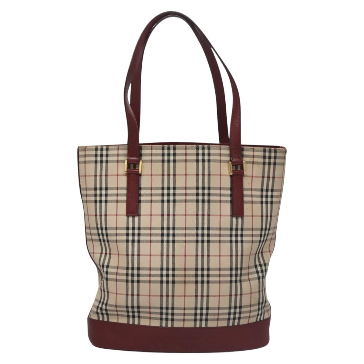 Burberry Nova Check Beige Canvas Tote Bag ( )