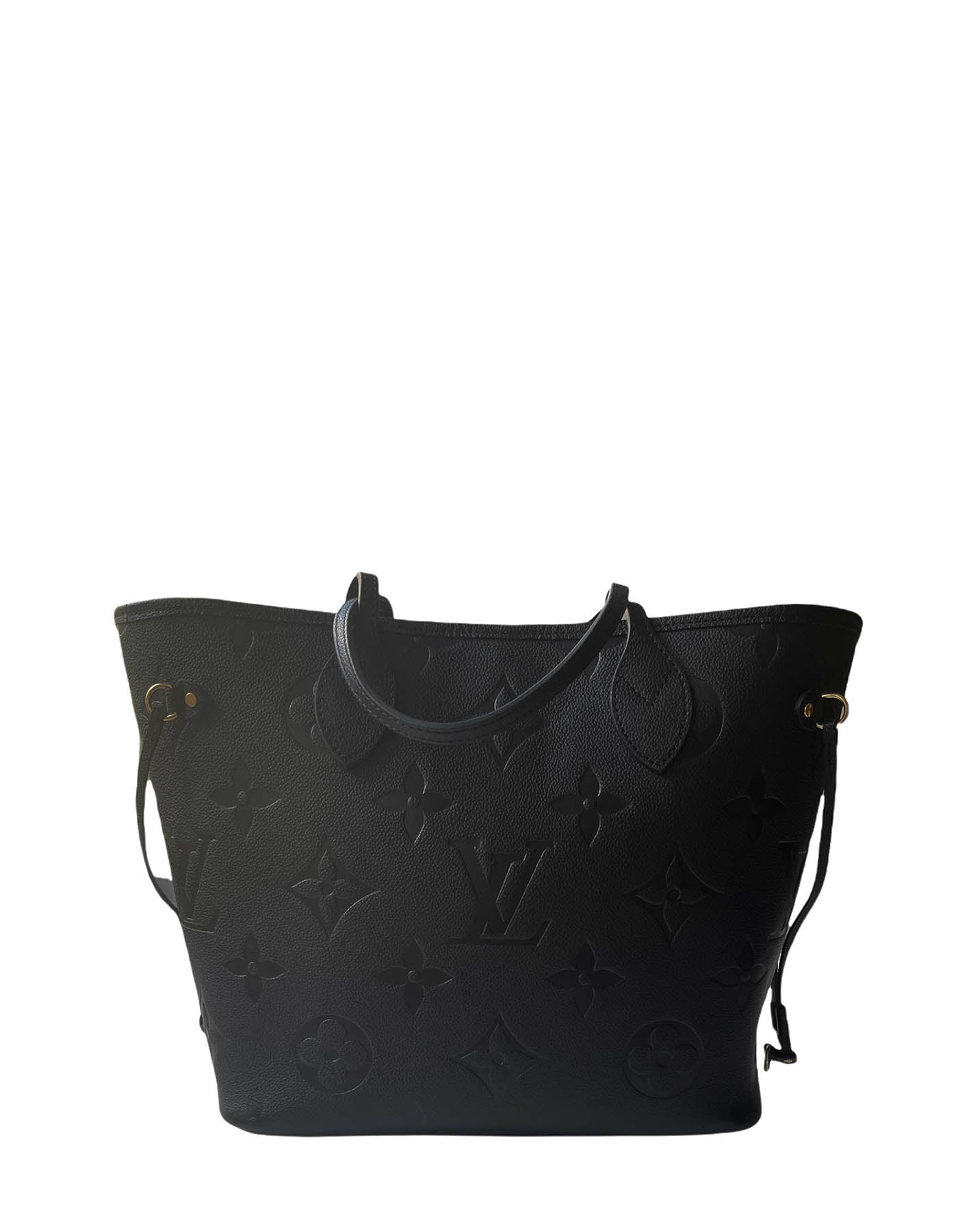Louis Vuitton '21 Black Monogram Empreinte Leather Neverfull MM Tote Bag