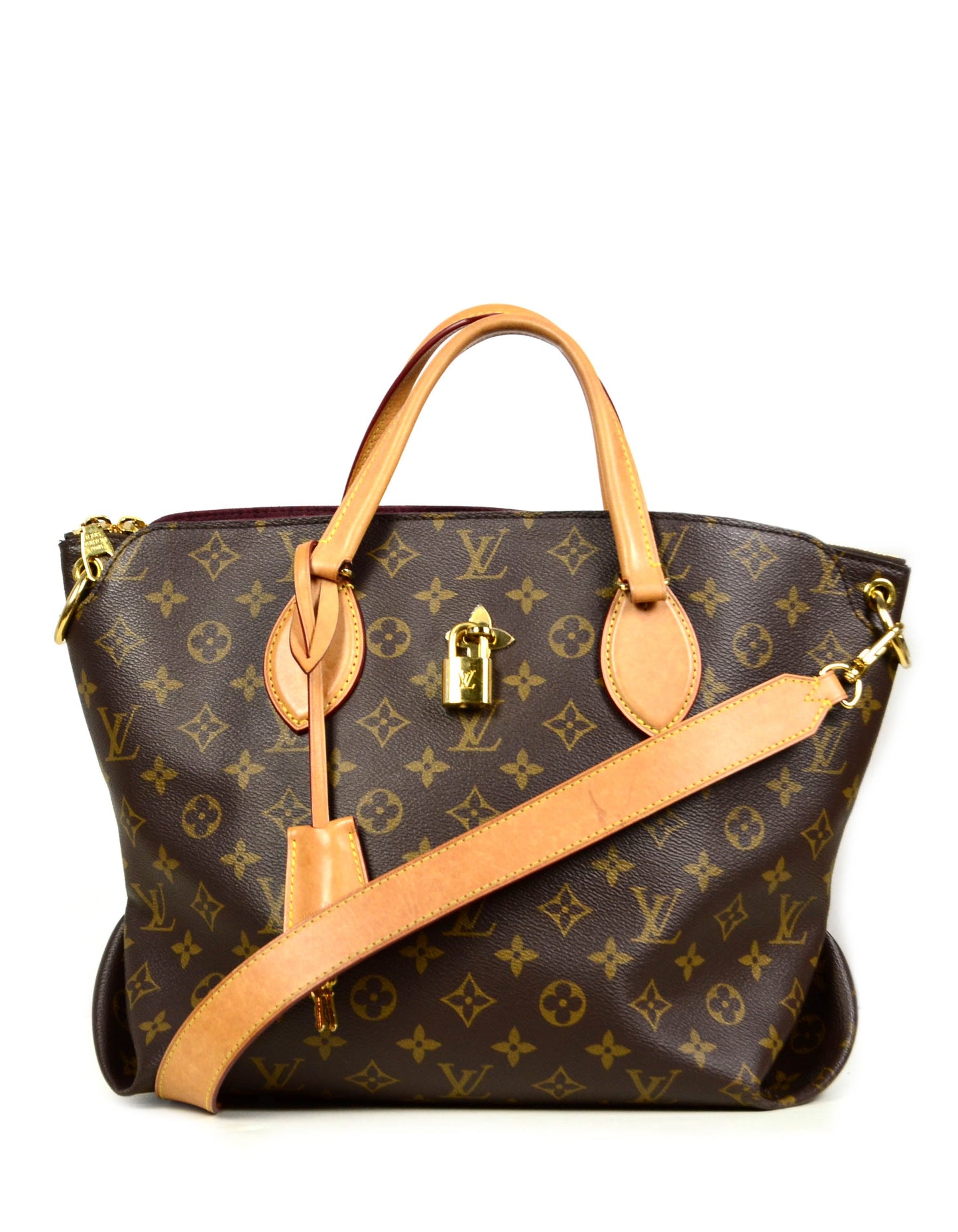 Louis Vuitton Monogram Flower MM Zipped Tote Bag w/ Strap