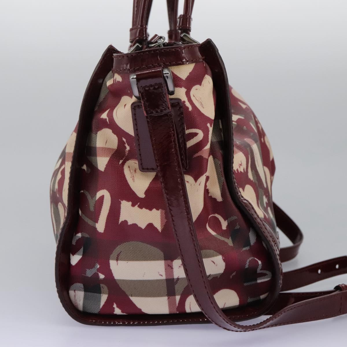 Burberry Heart Burgundy Canvas Travel Bag ( )