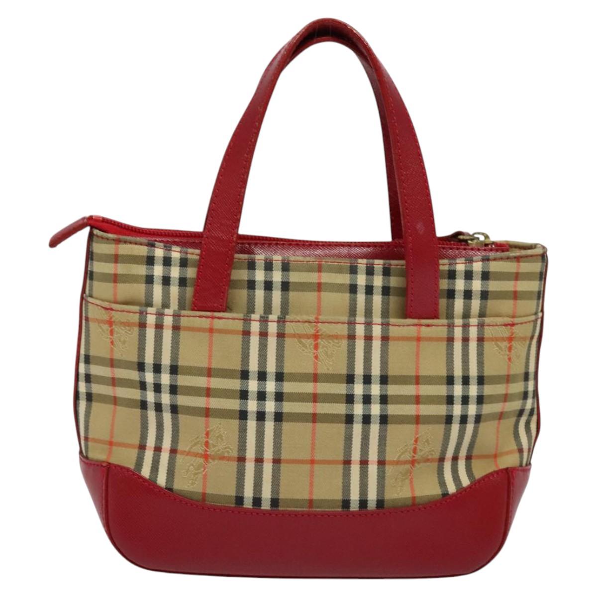 Burberry Haymarket Beige Canvas Handbag ( )
