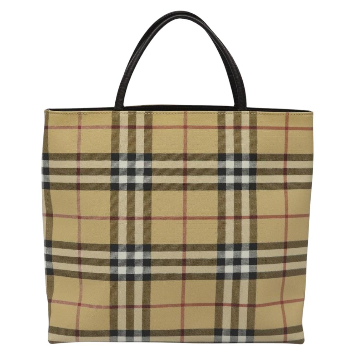 Burberry Nova Check Beige Canvas Handbag ( )
