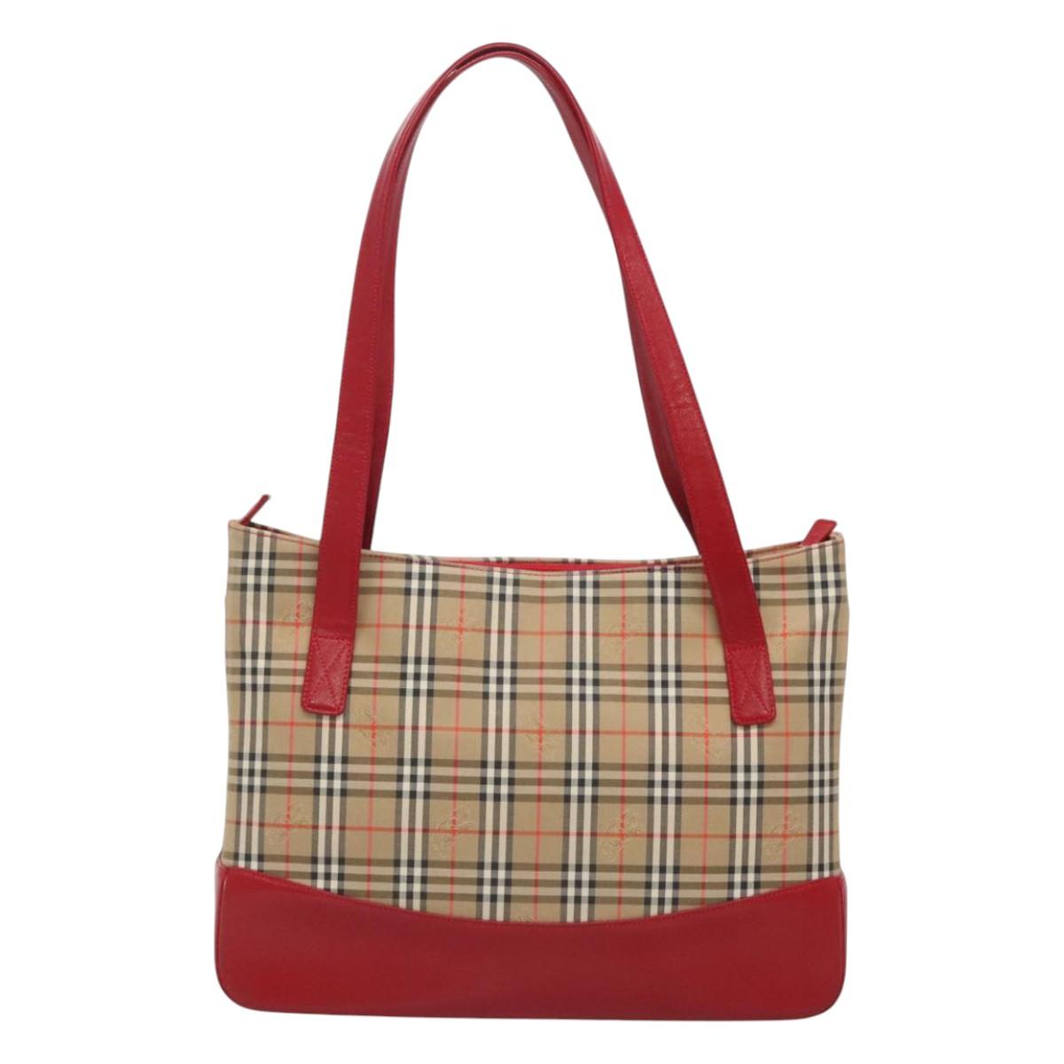 Burberry Nova Check Beige Canvas Tote Bag ( )