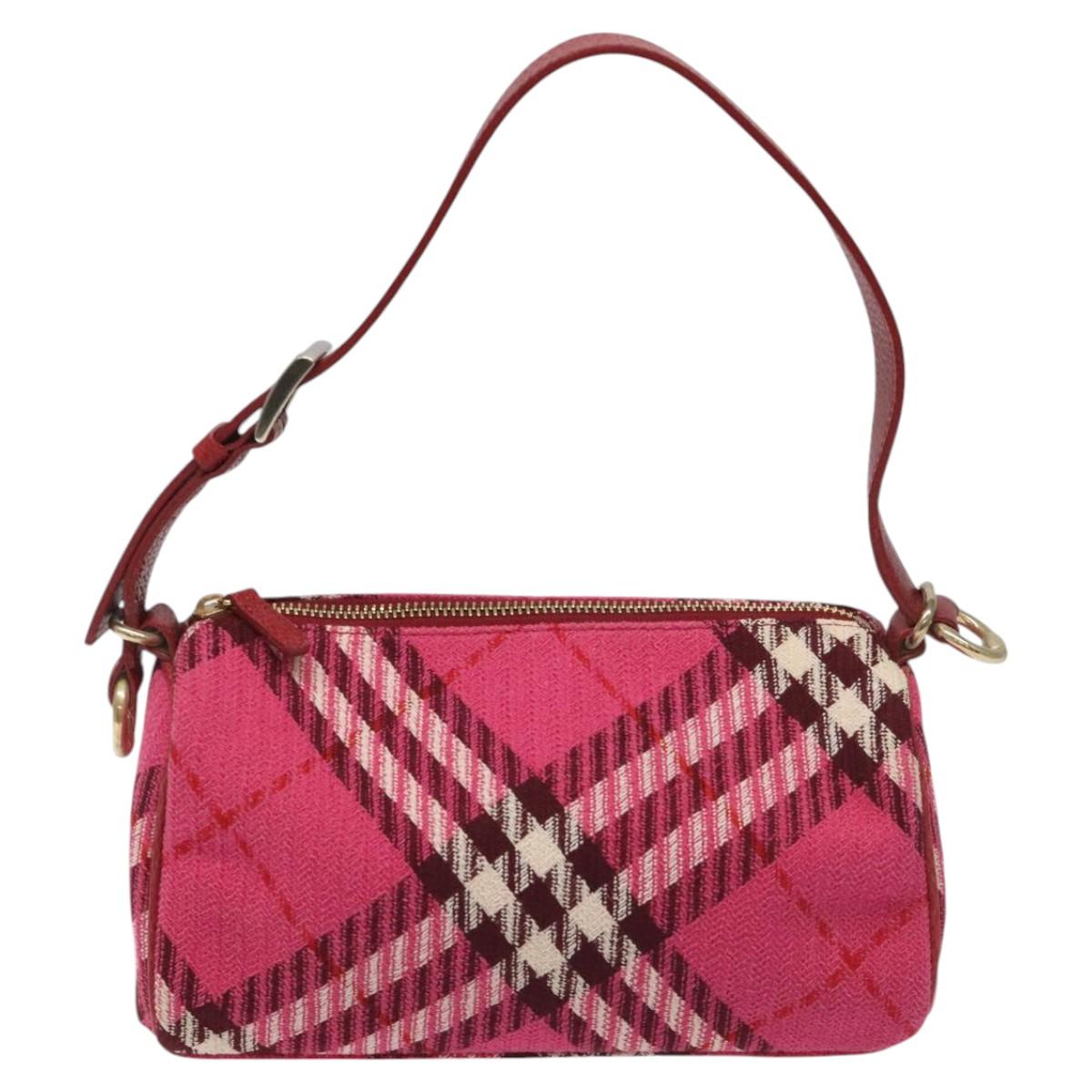 Burberry Nova Check Pink Canvas Handbag ( )