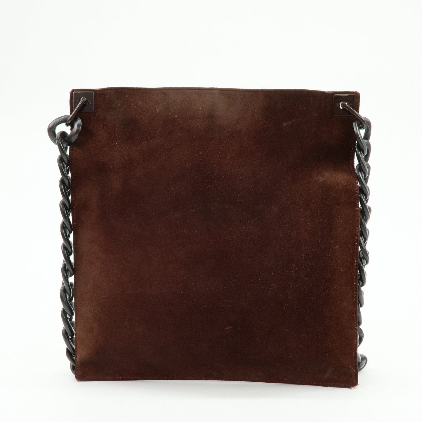 GUCCI Suede Wood Shoulder Bag Crossbody Bag Brown 002?1705
