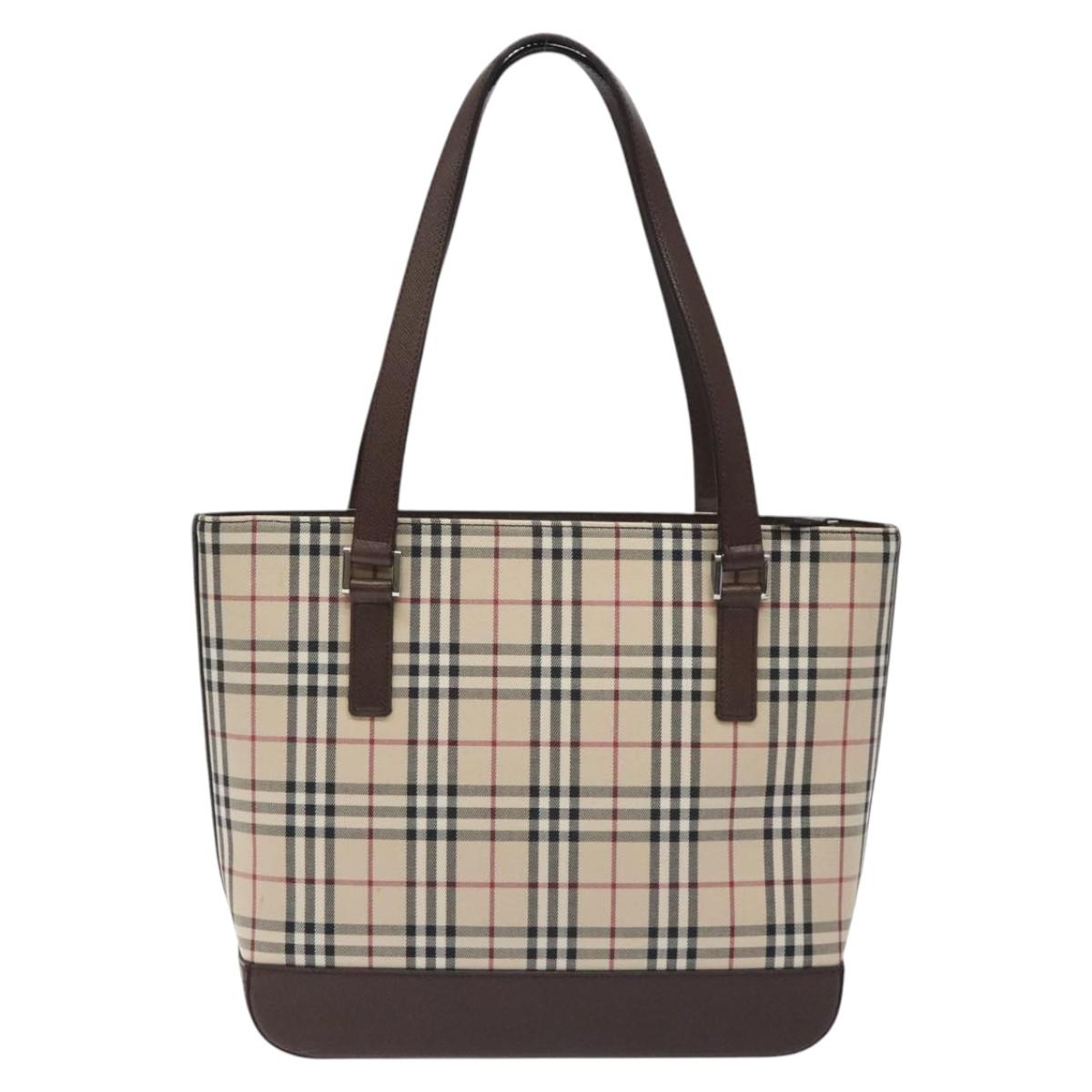 Burberry Nova Check Beige Canvas Handbag ( )