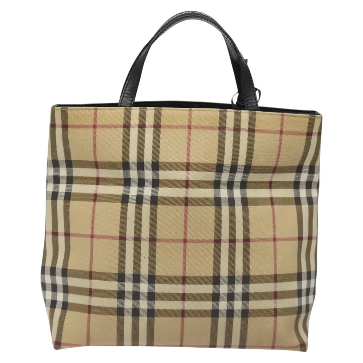 Burberry Nova Check Beige Canvas Handbag ( )