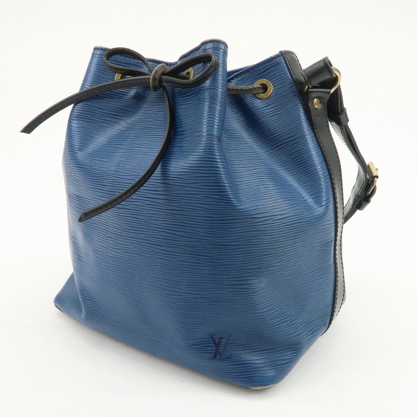 Louis Vuitton Epi Petit Noe Bi-color Shoulder Bag Noir Blue ?44152