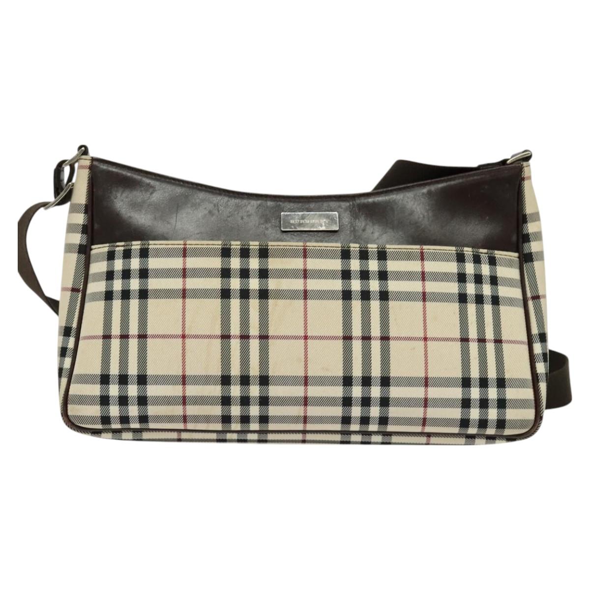 Burberry Nova Check Beige Canvas Shoulder Bag ( )