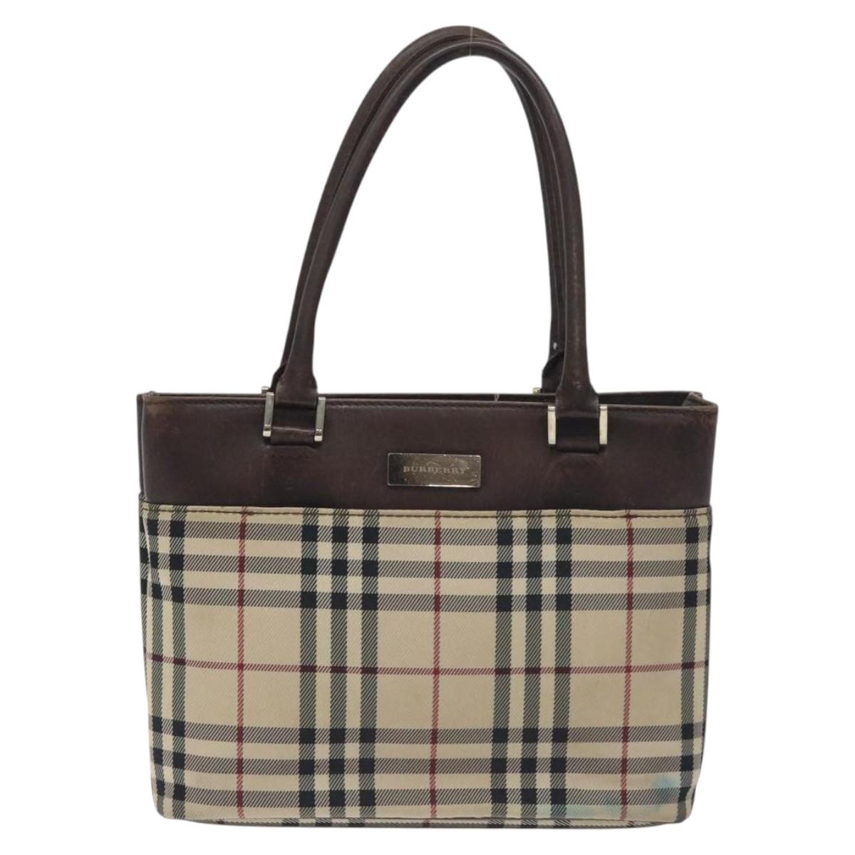 Burberry Nova Check Beige Canvas Handbag ( )